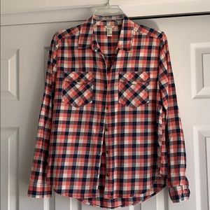 Plaid Button Down Top